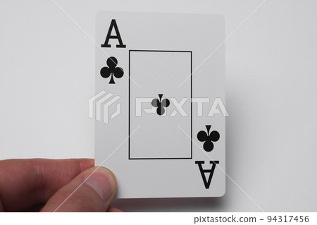 Playing cards, ace of spades in hand 94317456