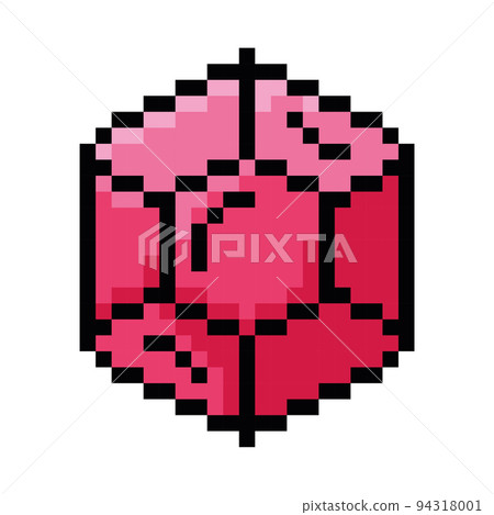 Isolated colored ruby videogame icon Pixelated style Vector 94318001