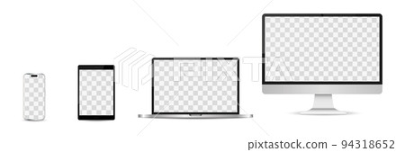 Set of four realistic devices mockup 94318652