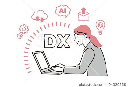 Business woman who works comfortably with DX 94320268