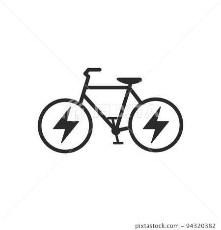 ebike line icon, Electric bicycle eco friendly flat design vector isolated on white background. 94320382