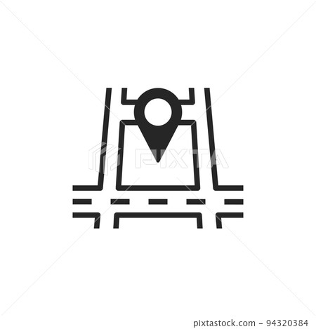 Map with pin, geo locate, pointer icon. 94320384