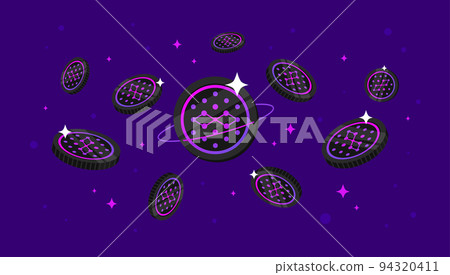 Synapse (SYN) coins falling from the sky. SYN cryptocurrency concept banner background. 94320411