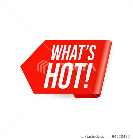 What's Hot red sticker tag isolated on white background 94320423