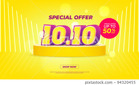 10.10 Shopping day Poster or banner. 10.10 Mega sale banner template design for social media and website. 94320455