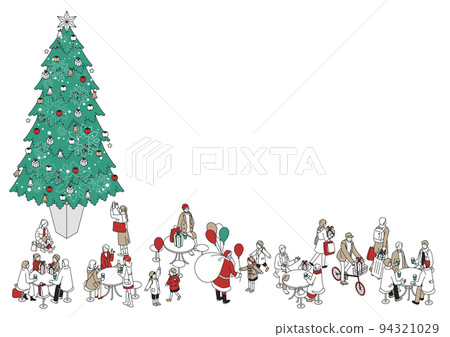 Christmas image (Christmas tree and people) 94321029