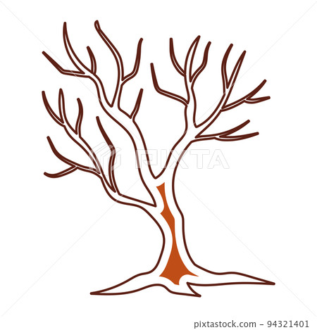 Isolated colored autumn tree sticker icon Vector Isolated colored autumn tree sticker icon Vector 94321401