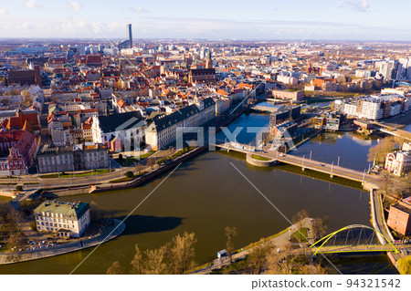 Aerial view on the city Wroclaw and Market square. Aerial view on the city Wroclaw and Market square. 94321542