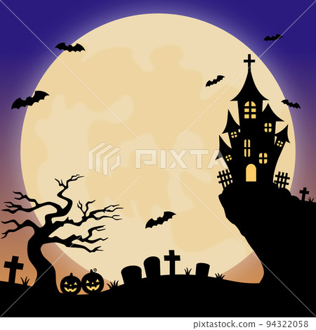 萬聖節陰森森的滿月之夜背景素材 萬聖節陰森森的滿月之夜背景素材 94322058