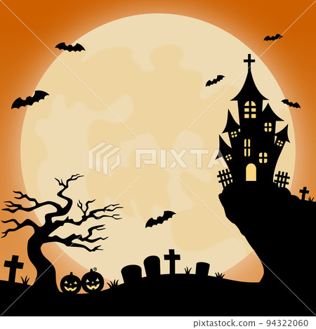 Halloween eerie full moon night background material Halloween eerie full moon night background material 94322060