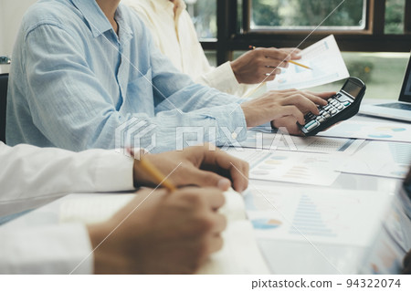 Startup asian business teamwork concept discussing graphs showing the results. Startup asian business teamwork concept discussing graphs showing the results. 94322074