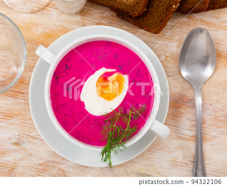 National dish of Belarusian cuisine is soup Kholodnik National dish of Belarusian cuisine is soup Kholodnik 94322106