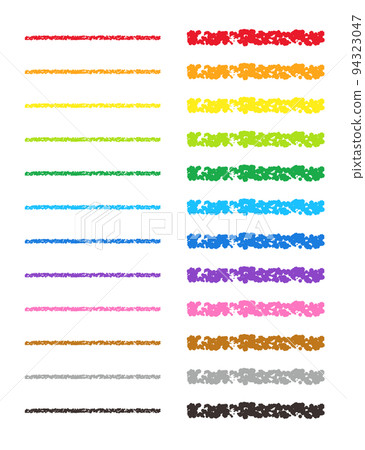 Crayon material colorful line set - Stock Illustration [94323047] - PIXTA