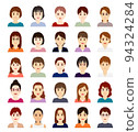 Middle-aged female avatar icon front 94324284