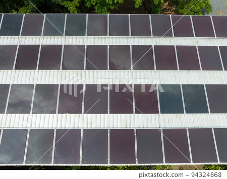 Thin film solar panel type on a roof. 94324868
