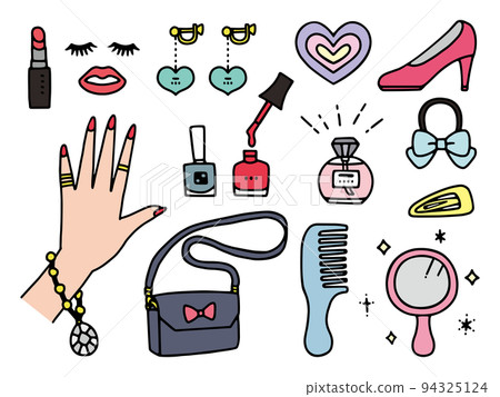 化妝品和時尚可愛裝飾插圖集 化妝品和時尚可愛裝飾插圖集 94325124