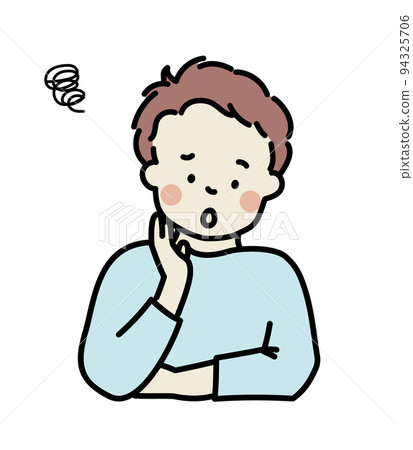 A man worried about wearing a cheek stick 94325706