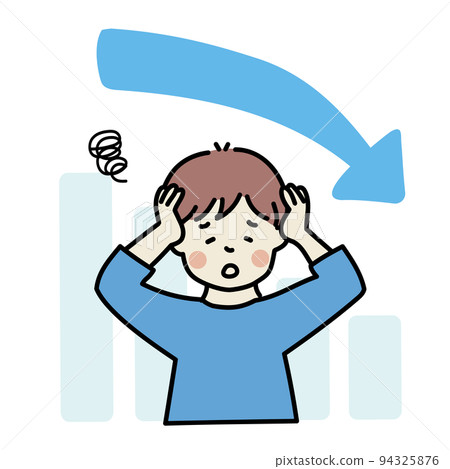Graph going down man holding his head 94325876