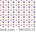 A colorful rabbit pattern monogram background that can be used for New Year's cards in the year of the rabbit 94326115