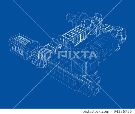 Abstract Spaceship or Space Station. Vector Abstract Spaceship or Space Station. Vector 94326736
