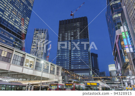 Evening view in front of Shibuya Station Forest of redeveloped skyscrapers Image of a big city Shibuya Ward, Tokyo 94328915