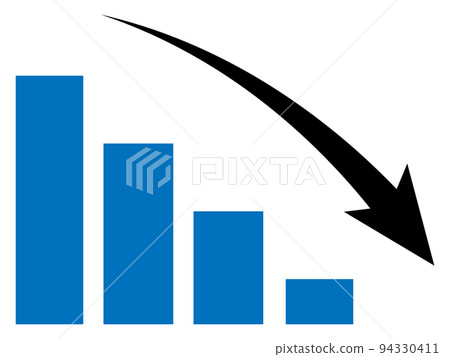 down/graph/illustration/arrow/business/simple 94330411