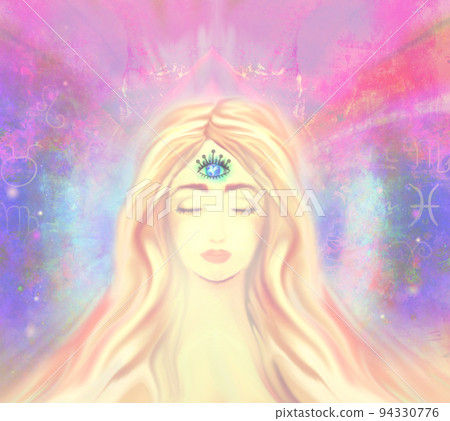 Woman with third eye, psychic supernatural senses 94330776