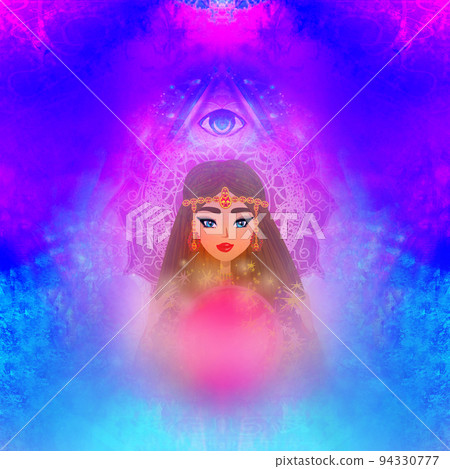 Fortune teller woman with a crystal ball 94330777