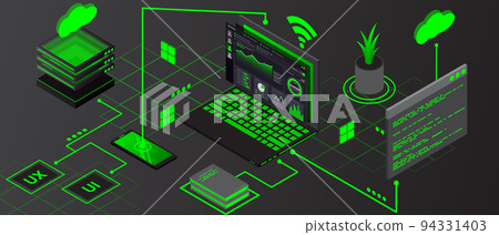 Internet of things (IOT) banner. Everything connectivity device concept network 94331403