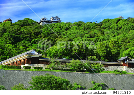 [Ehime Prefecture] Matsuyama Castle seen from Shiroyama Park (Ninomaru Historical Garden and Castle Tower) 94331510