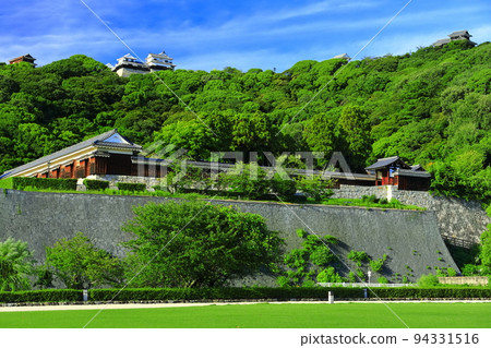 [Ehime Prefecture] Matsuyama Castle seen from Shiroyama Park (Ninomaru Historical Garden and Castle Tower) 94331516