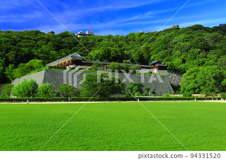 [愛媛縣]從城山公園看到的松山城（二之丸歷史庭園和天守閣） 94331520