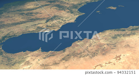 Alboran sean in planet earth, aerial view from outer space 94332151