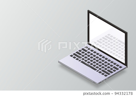 Vector 3d isometric laptop computer. Isometric mock up of laptop. 3d laptop mockup. Computer with blank screen for app. Laptop with open display Vector 3d isometric laptop computer. Isometric mock up of laptop. 3d laptop mockup. Computer with blank screen for app. Laptop with open display 94332178