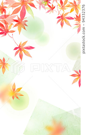 Autumn leaves background material watercolor last green Autumn leaves background material watercolor last green 94332376