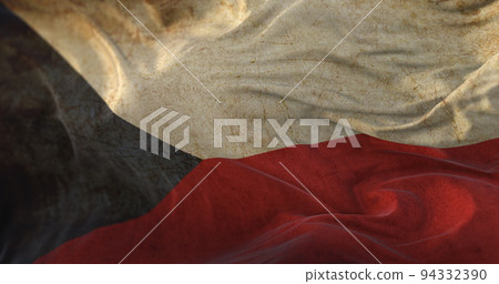 Old Czech Flag waving at wind 94332390