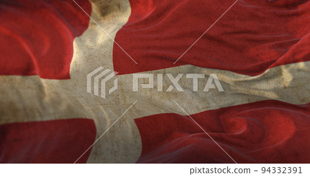 Old Denmark Flag waving at wind Old Denmark Flag waving at wind 94332391