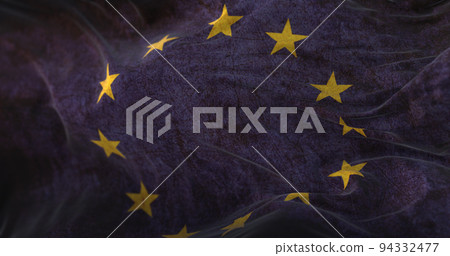 Old Europe Flag waving at wind 94332477