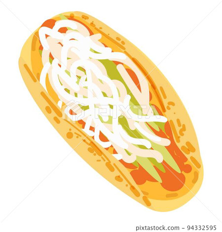 Spicy taco icon cartoon vector. Mexican meal. Healthy pepper 94332595