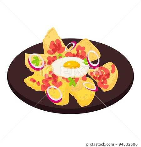Fried egg icon cartoon vector. Mexican food. Healthy meal 94332596