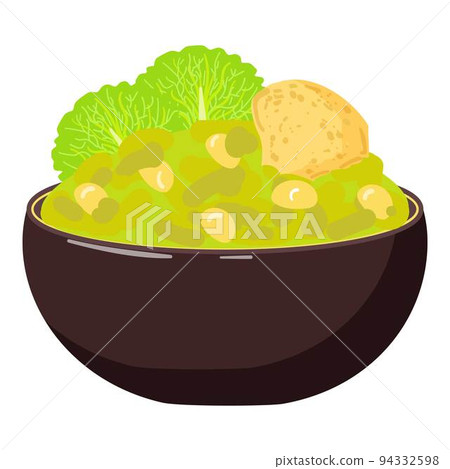 Green spicy salad icon cartoon vector. Mexican food. Taco meal 94332598