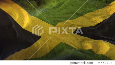 Old flag of Jamaica waving Old flag of Jamaica waving 94332708