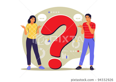 Questions concept. People ask frequently asked questions. FAQ. Vector. Flat Questions concept. People ask frequently asked questions. FAQ. Vector. Flat 94332926
