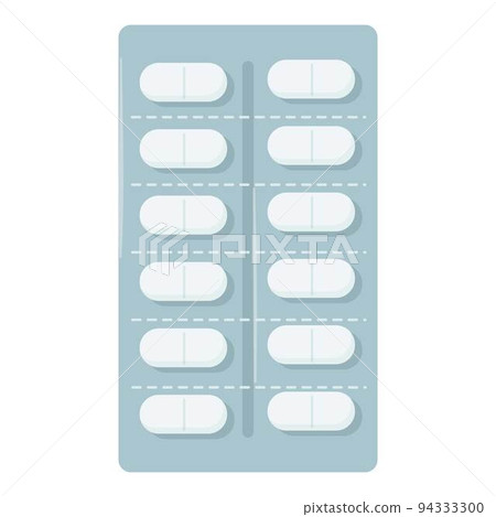 Drug blister icon cartoon vector. Medicine capsule. Medical pharmacy 94333300
