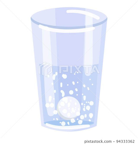 Aspirine water glass icon cartoon vector. Flu virus. Ill patient Aspirine water glass icon cartoon vector. Flu virus. Ill patient 94333362