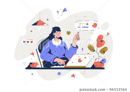 Remote control modern technology girl office, work place Remote control modern technology girl office, work place 94333564