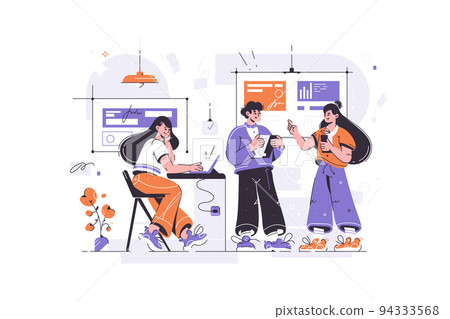 Teamwork concept vecotr illustration isolated on white background. 94333568