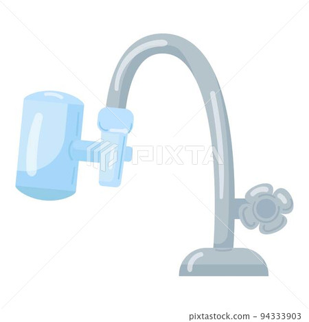 Water tap filter icon cartoon vector. Purification system. Tank treatment 94333903