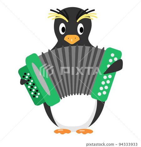 Penguin with harmonica icon cartoon vector. Winter baby. Happy animal 94333933