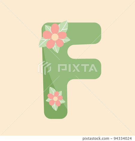 F letter for name decoration poscard print. Alphabetical ABC letter for greeting. F letter for name decoration poscard print. Alphabetical ABC letter for greeting. 94334024